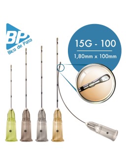 Microcânula Slim Fabinject (Bico de Pato) 15G-100 (1,80mm x 100mm) - 05 unidades imagem