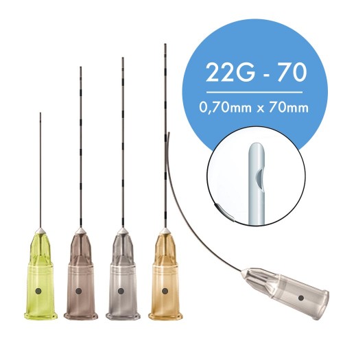 Microcânula Slim Fabinject 22G-70 (0,70mm x 70mm) - Caixa com 10 unidades